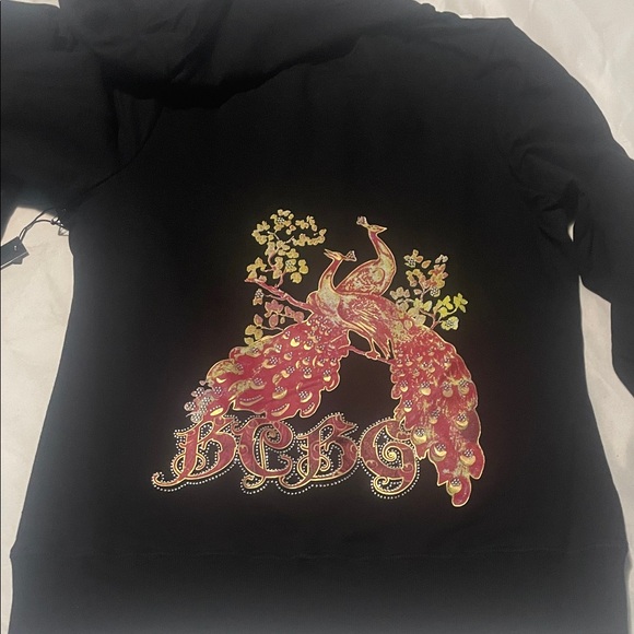 BCBG MAXAZRIA Black Tracksuit with Paisley Embroidery birds in back of jacket - Picture 5 of 5